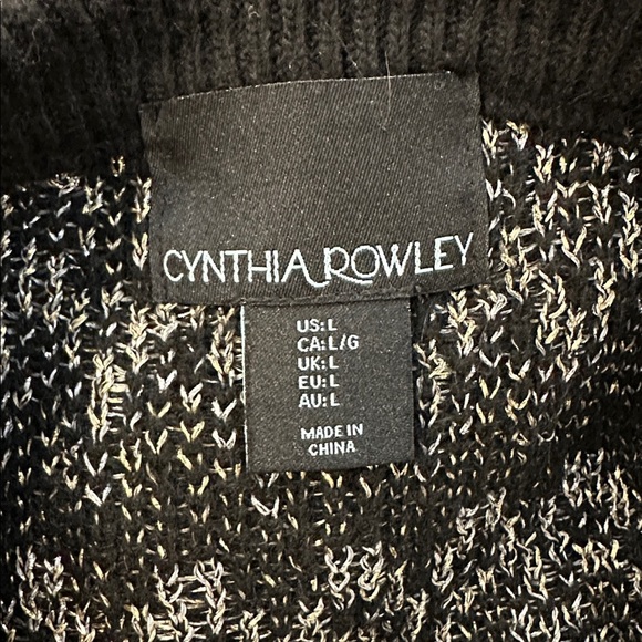 Cynthia Rowley Black Sweater Dress Nordic Alpaca Wool blend Mini L - Picture 3 of 6